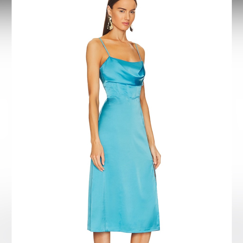 Steve Madden Aimee Blue Midi Dress - Picture 2 of 8